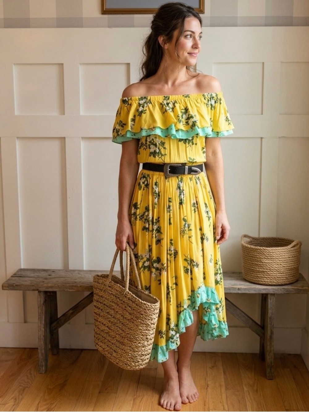 Matilda Jane Yellow Sundress with Flutter Hem Size XS